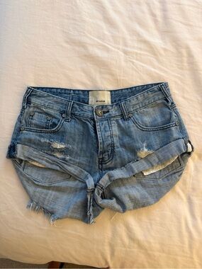 One Teaspoon Bandits Low Waist Denim Shorts